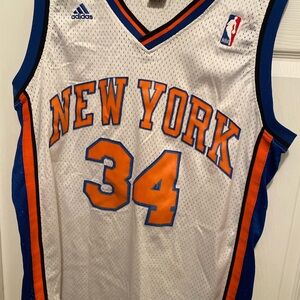 Adidas White Jersey with Blue and Orange Accents